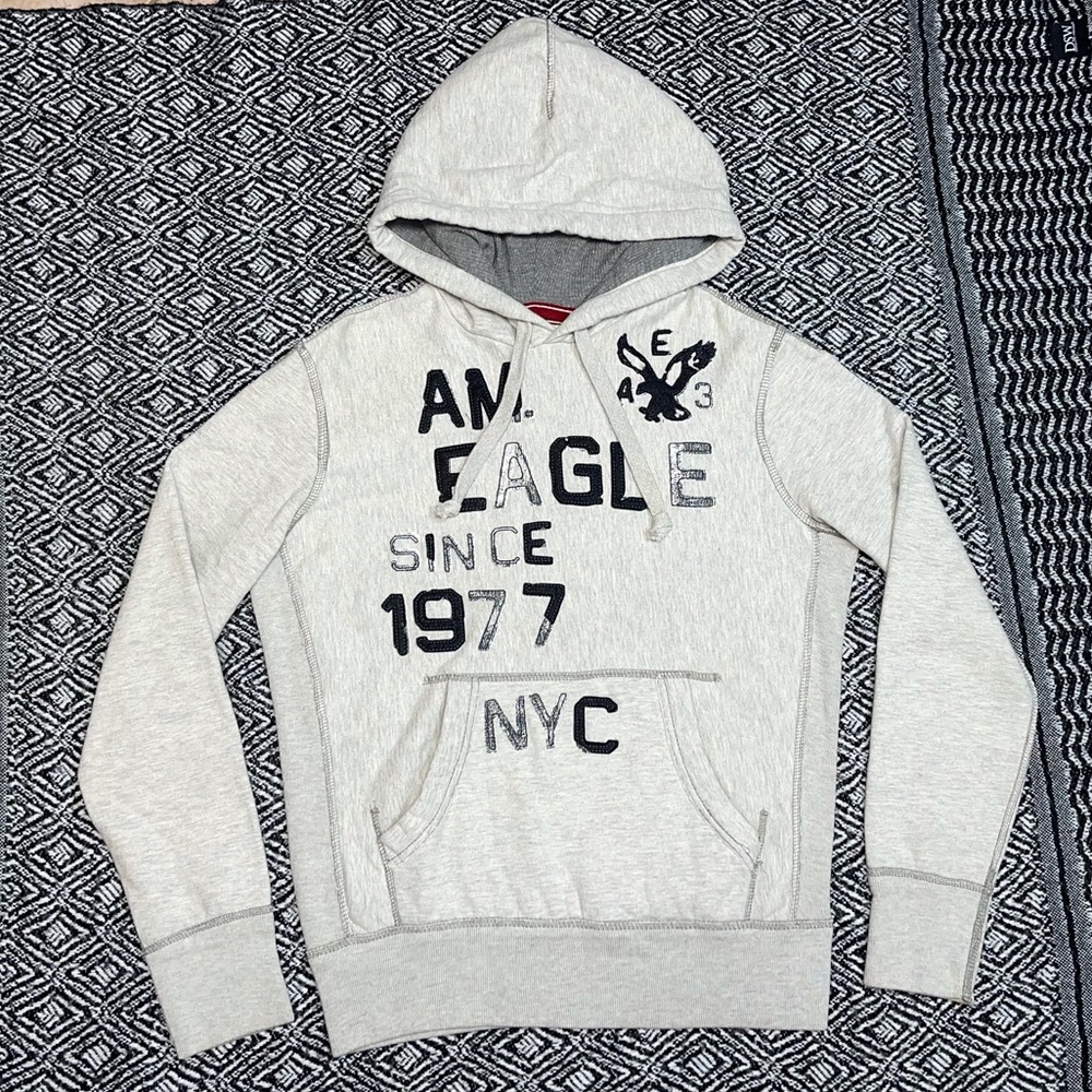 American Eagle Outfitters Classic Fit 1977 Logo Hoodie Men size S - Picture 2 of 10
